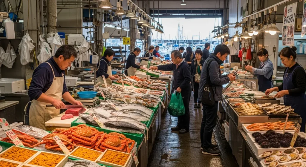 下関の名所、唐戸市場で楽しむ新鮮な海鮮グルメ