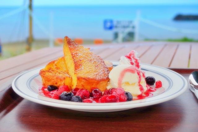 海が見えるカフェ