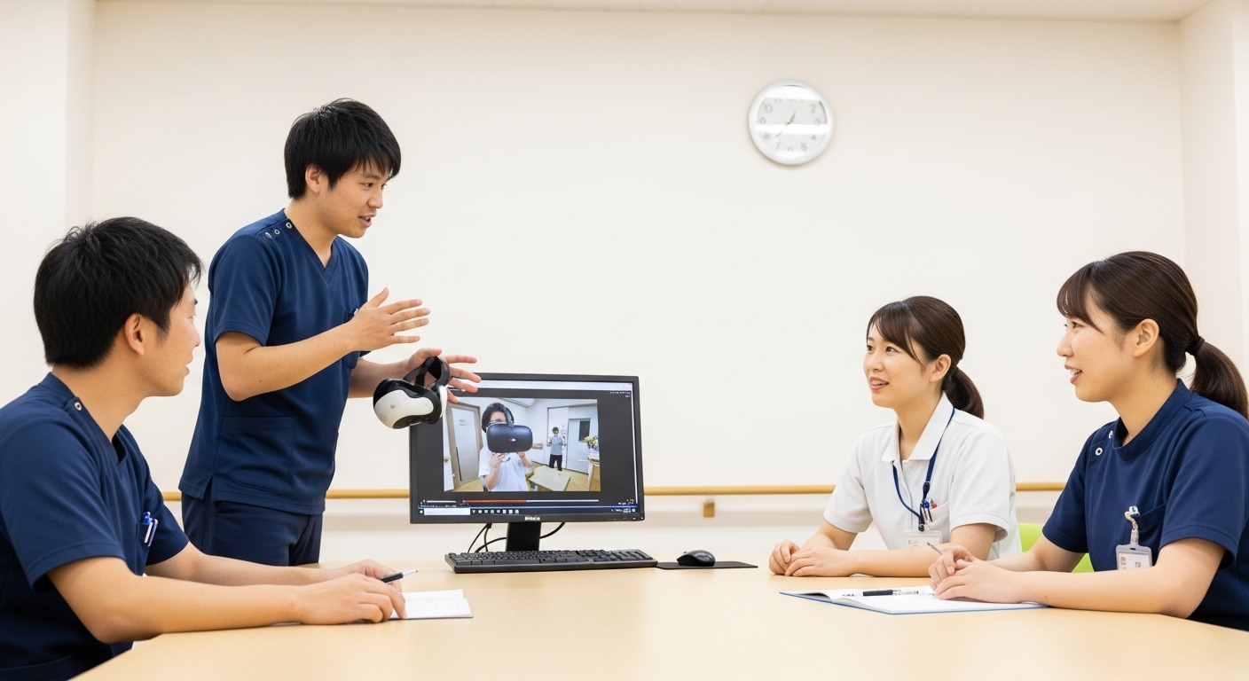 山口県内の老人ホーム向けVR施設紹介サポート