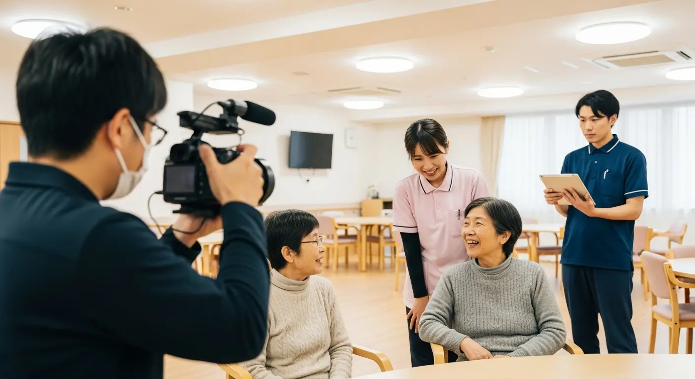 山口県の介護施設で行われるVR動画制作