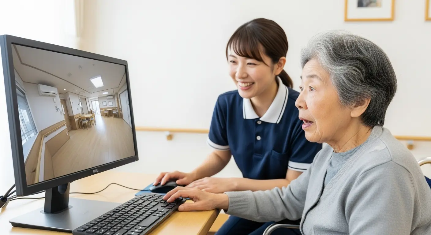 VRゴーグルなしで介護施設の没入型体験