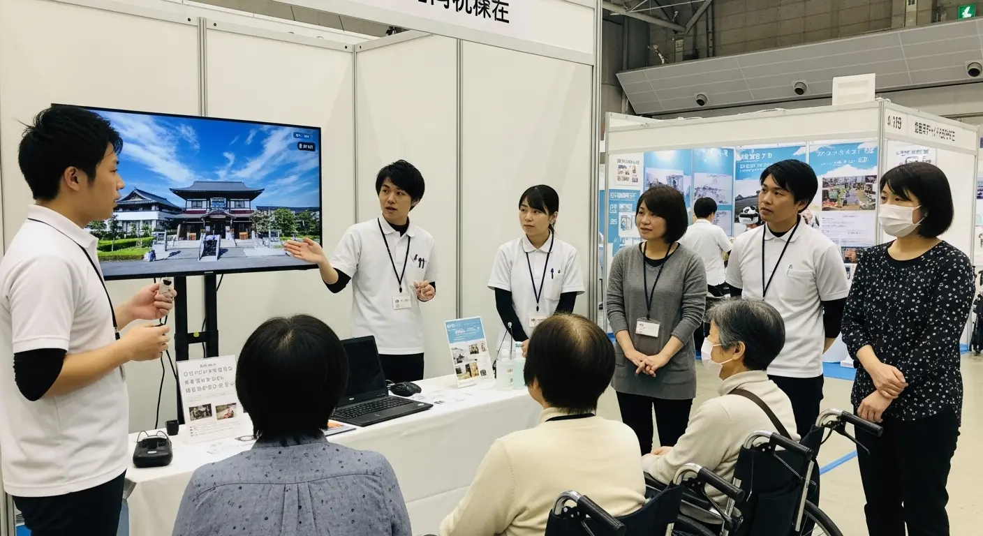 山口県体験会でVRサービスを説明するスタッフ