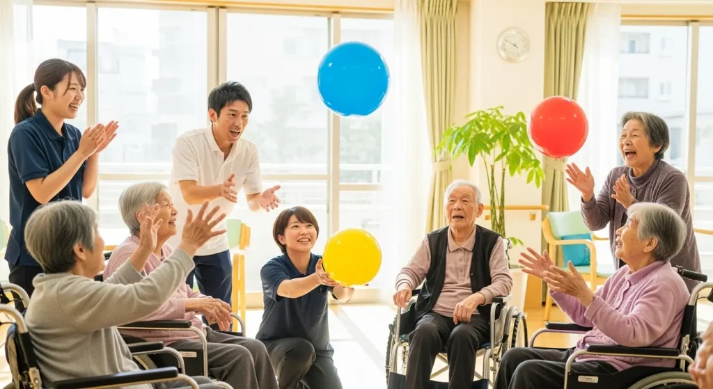 スタッフが少ない中でも楽しめる風船バレー