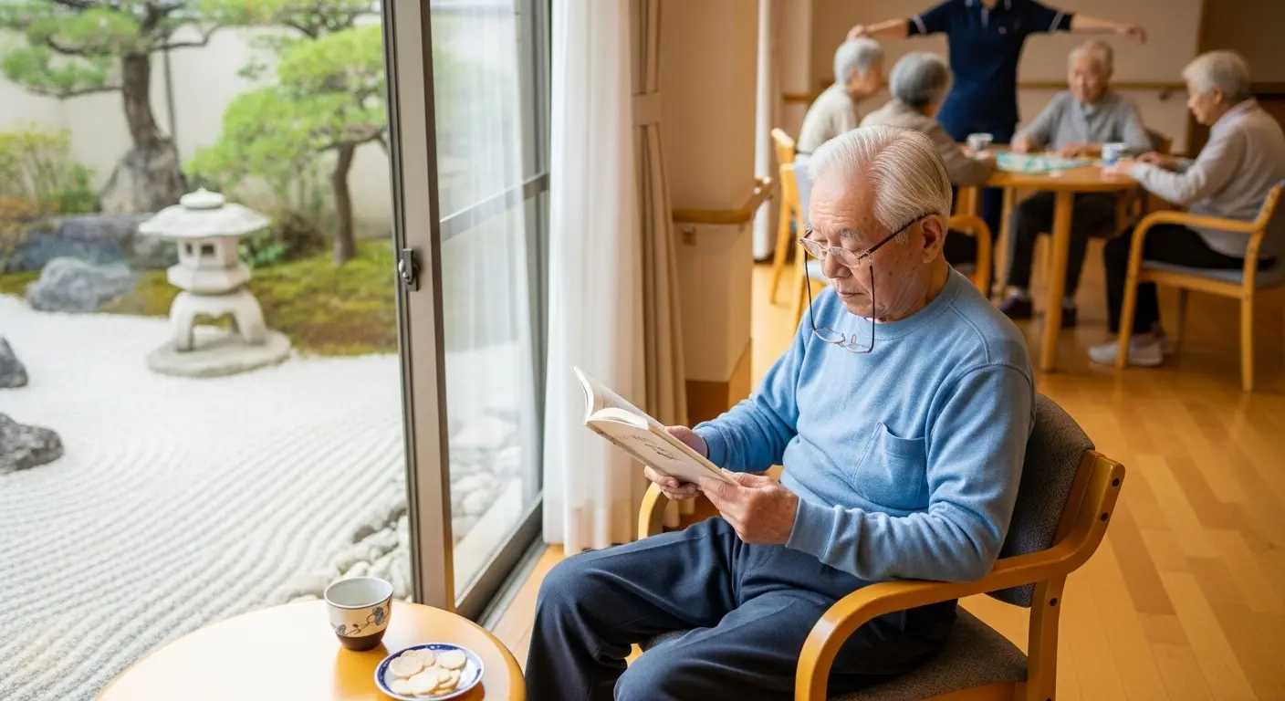 一人で読書を楽しむ高齢者