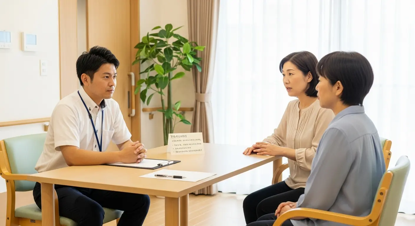 介護施設でのクレーム対応の様子