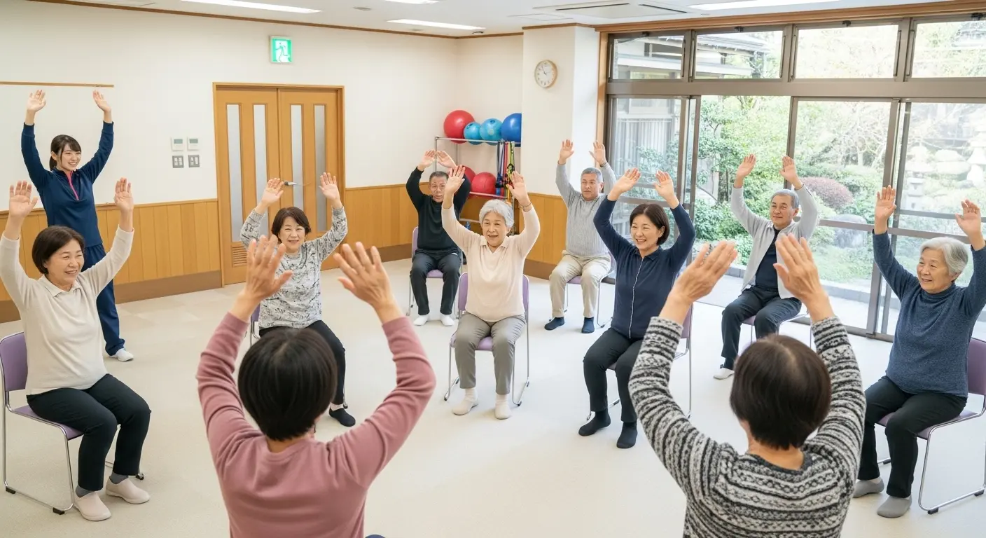 椅子に座って行う高齢者向けの簡単運動
