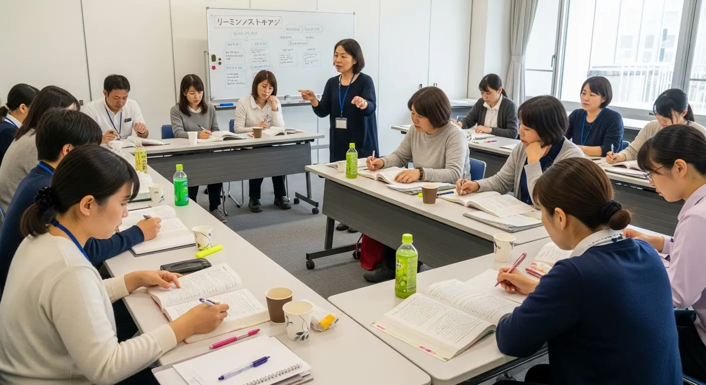 介護職員による回想法レクリエーション研修の様子