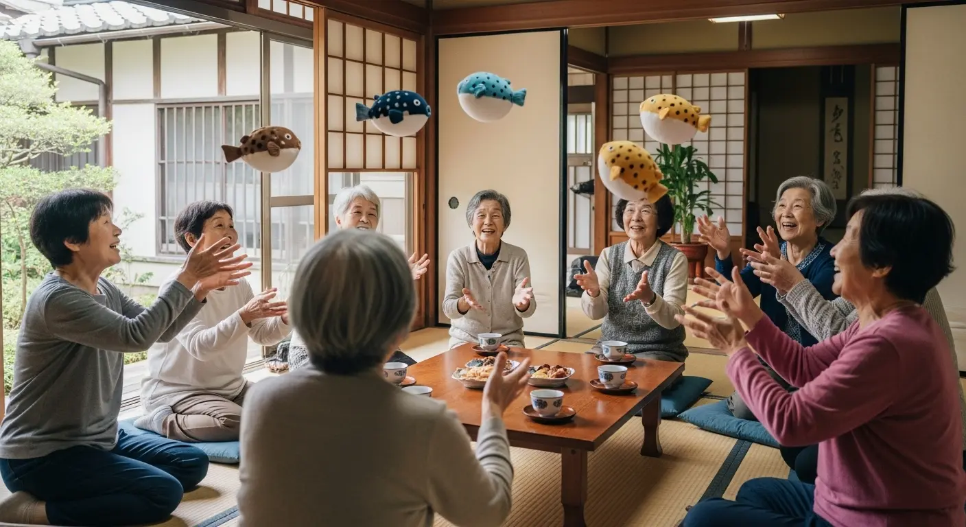 山口名産ふぐのぬいぐるみを使ったレク