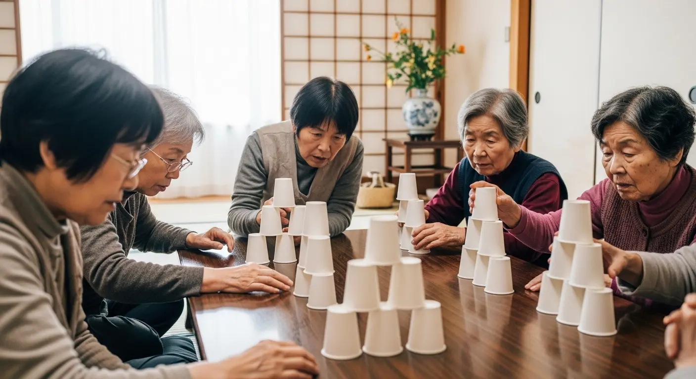 紙コップを使った指先と集中力のゲーム
