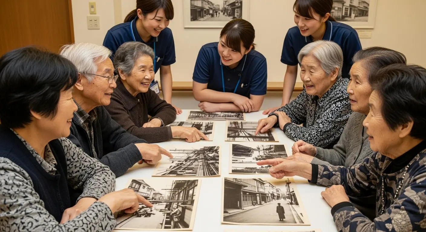 昔の写真を使った高齢者の回想法レク