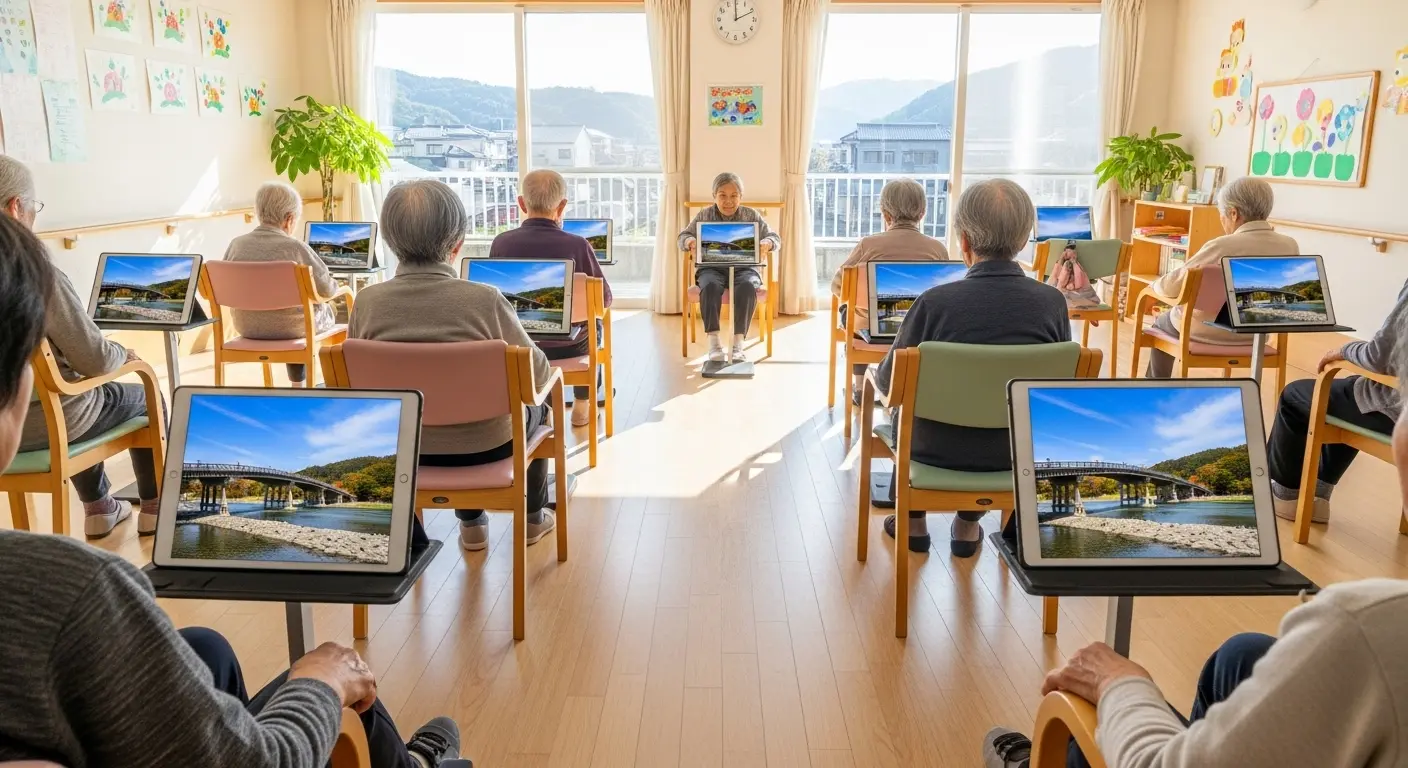 山口県観光動画と足踏み運動を組み合わせたGEOレク