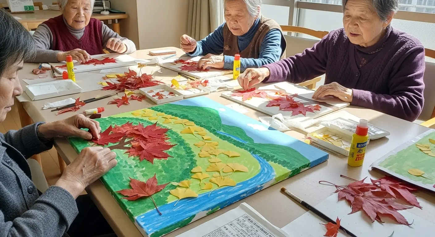 高齢者向け秋のレク紅葉製作アイデア