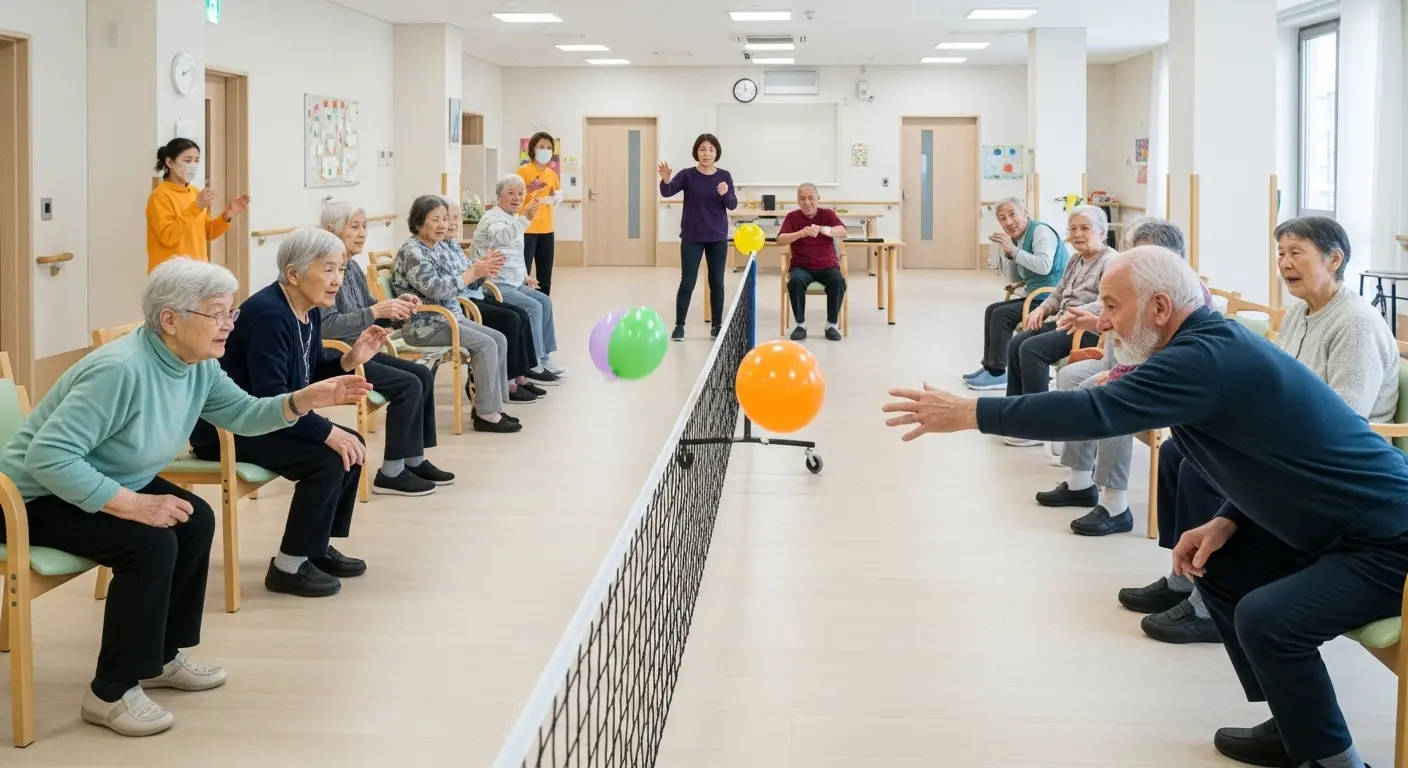 高齢者風船バレーのチーム戦術と応用ルール