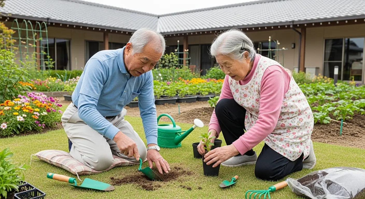 ガーデニングを通じた脳トレと運動の複合活動
