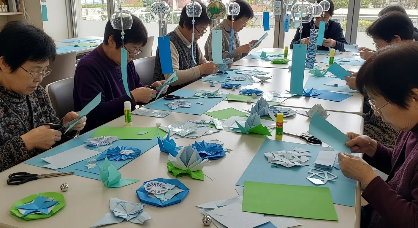 高齢者向け夏の創作レク風鈴作り