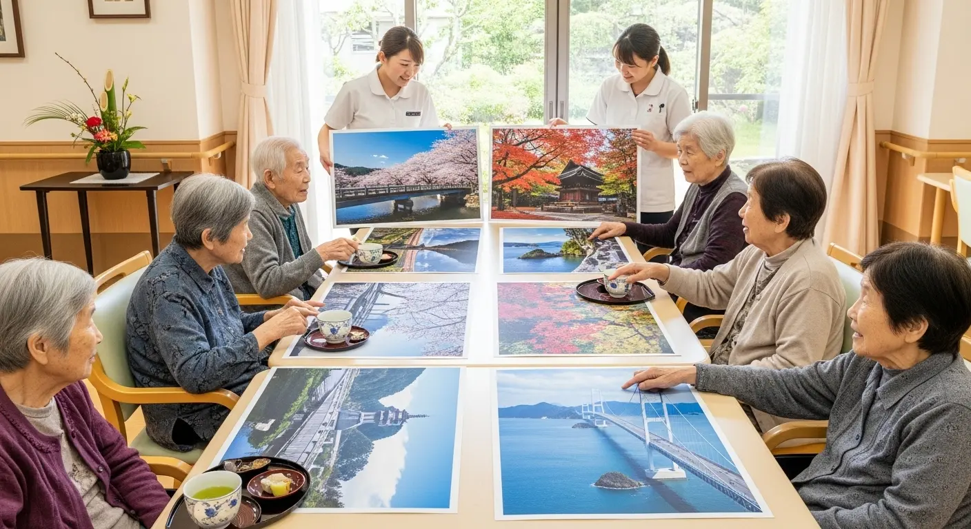 高齢者レクリエーションにおける季節写真を使った回想レクの重要性