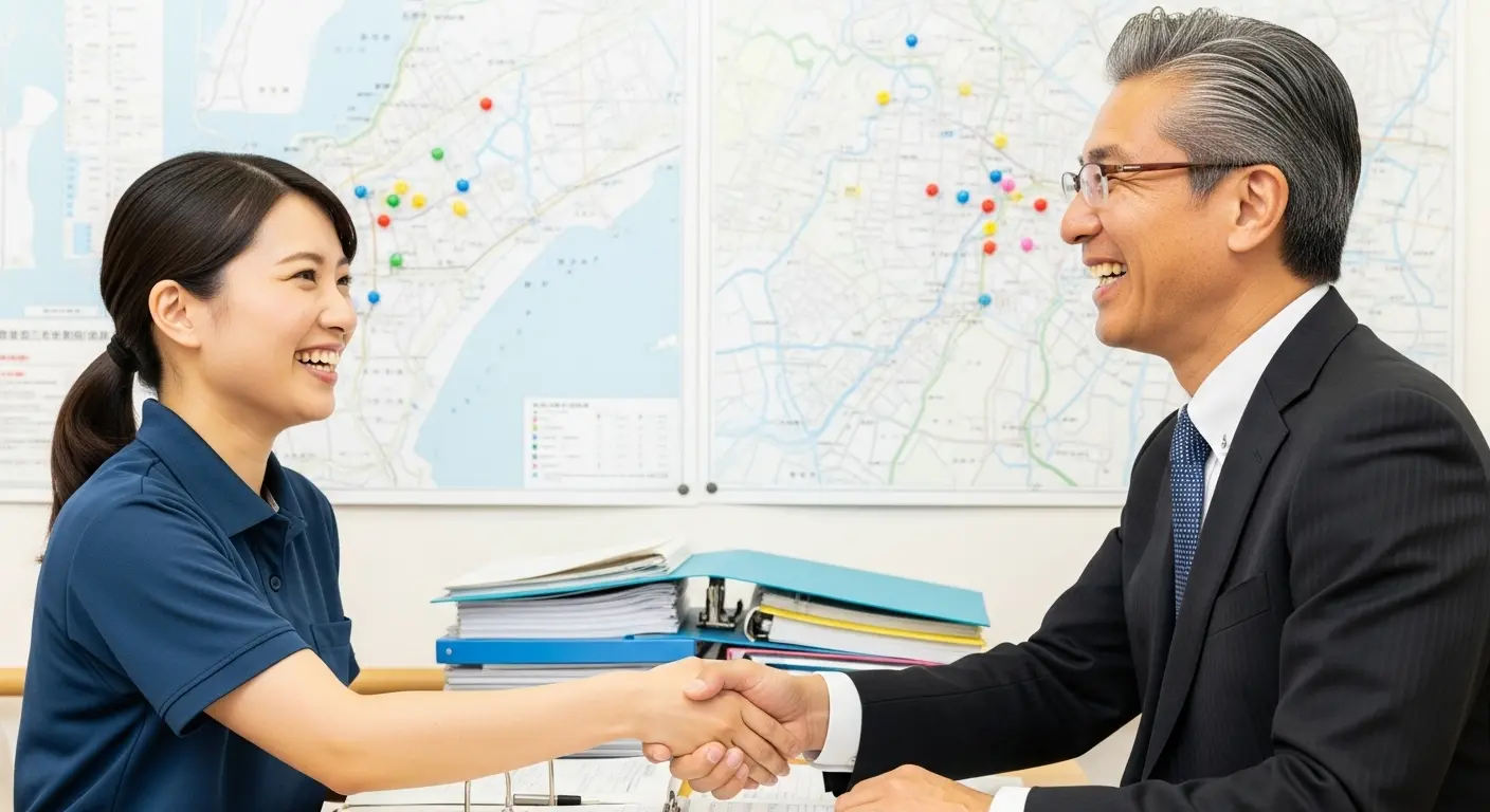 デイサービス管理者と地域包括支援センター職員の連携