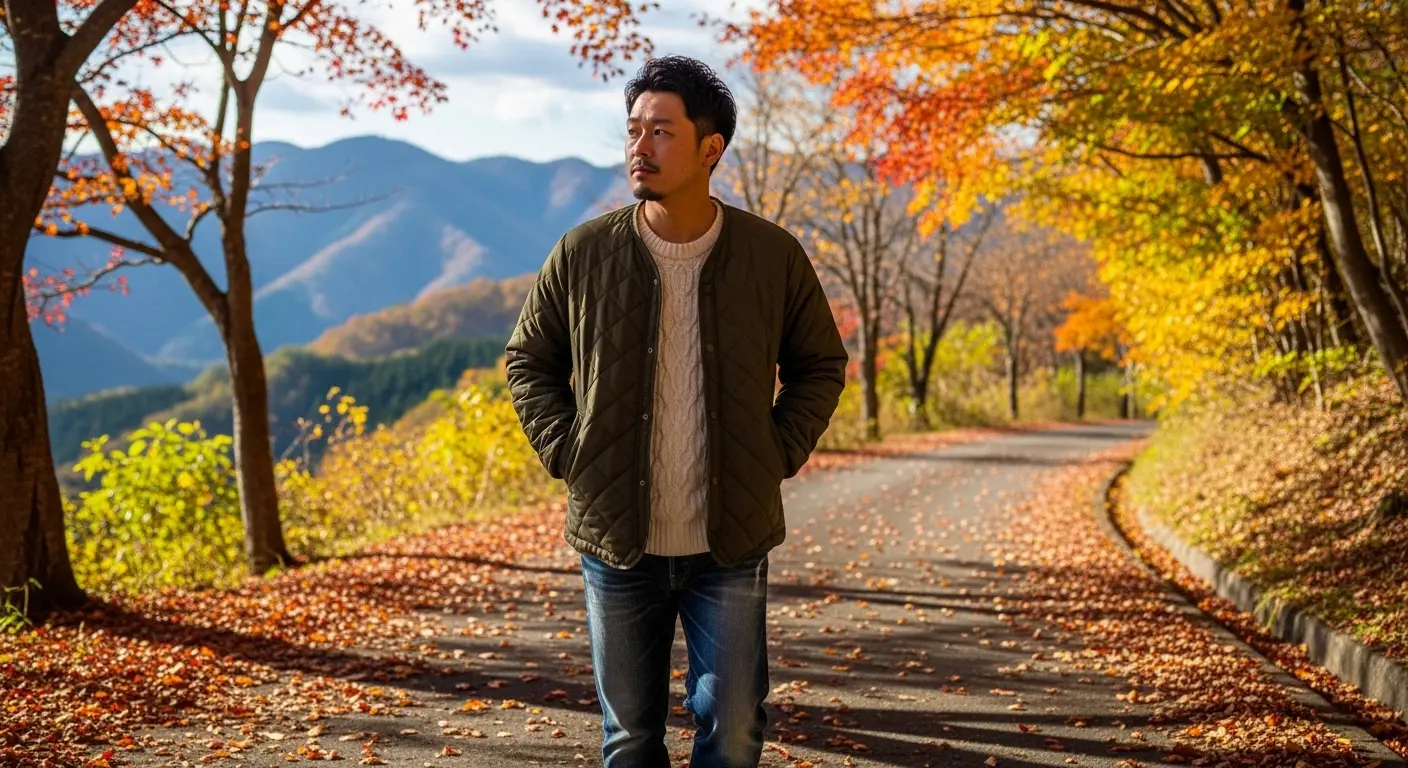 紅葉狩りにおすすめのメンズコーディネート(カジュアルスタイル)