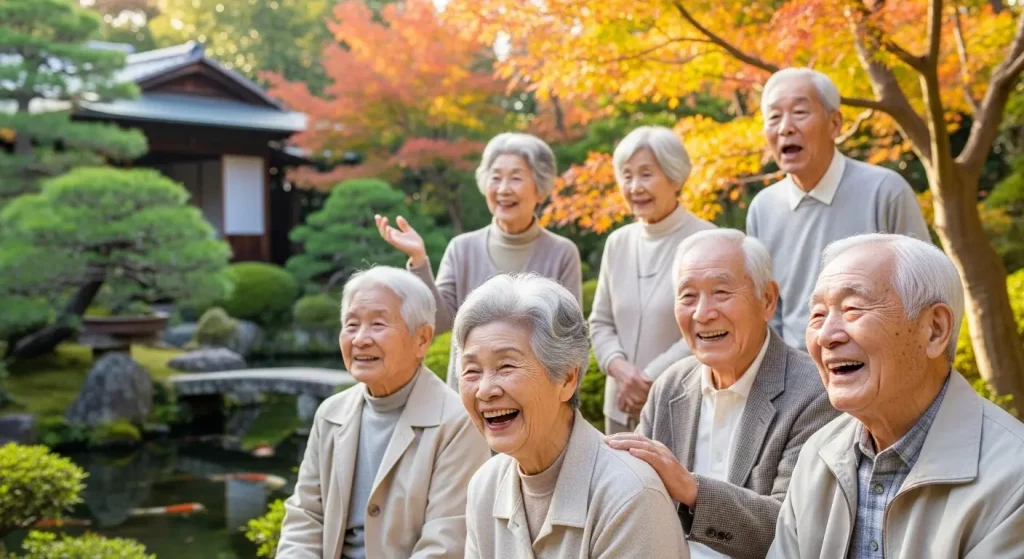 楽しそうに笑う高齢者