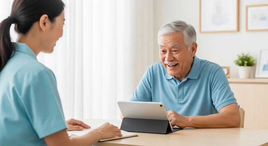 指体操による脳の活性化データを可視化したグラフと利用者