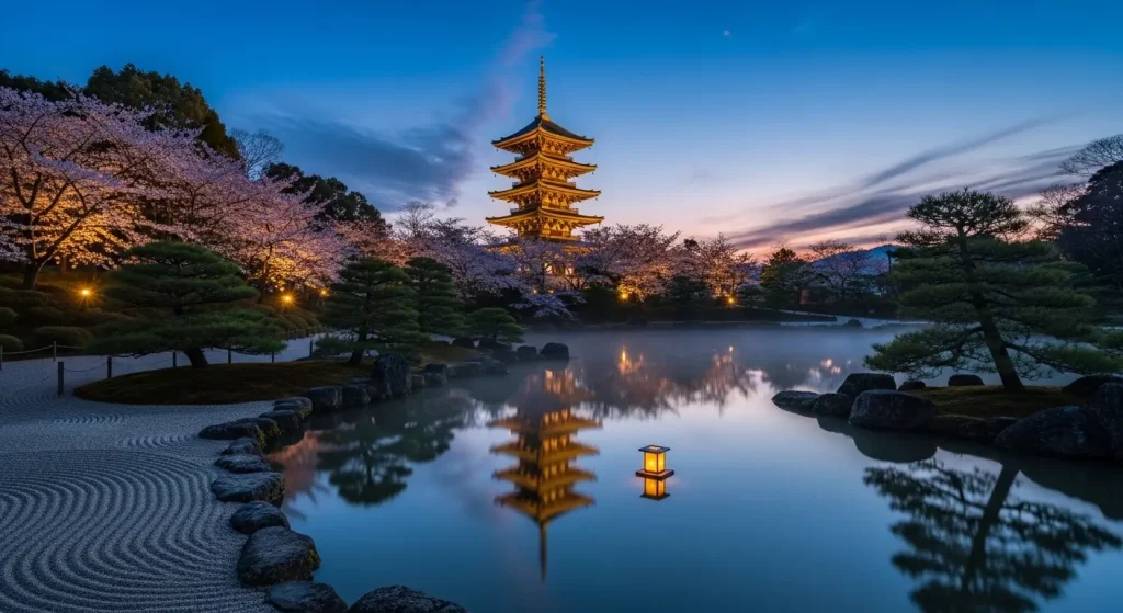 国宝・瑠璃光寺五重塔の幻想的な風景
