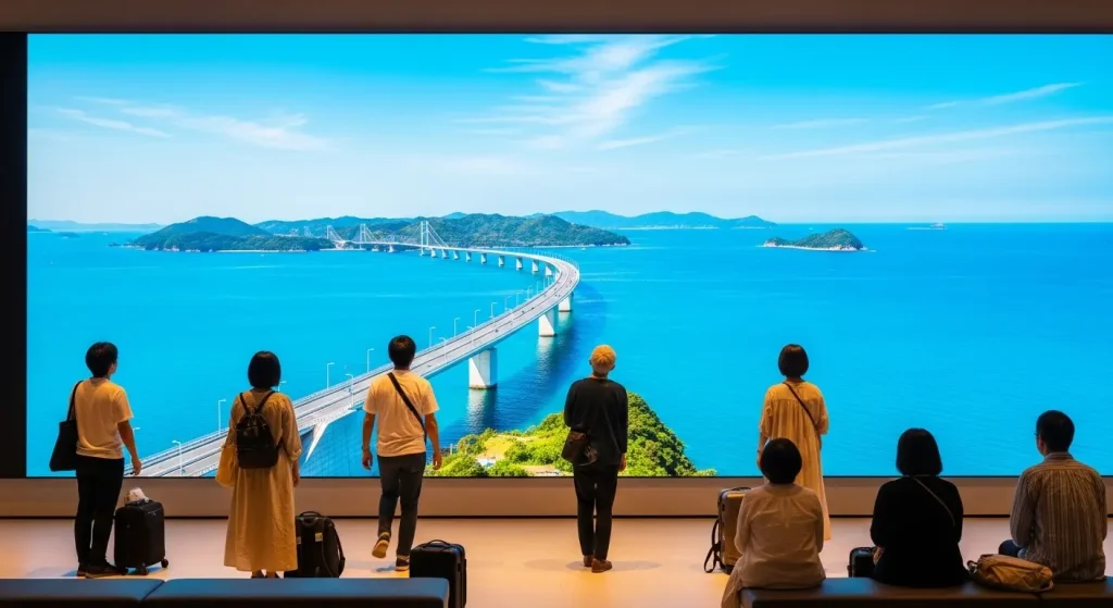 バーチャル旅行動画を活用して楽しく足踏みをする様子