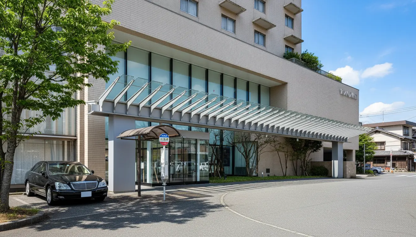 湯田温泉のセントコア山口へのアクセス方法と外観