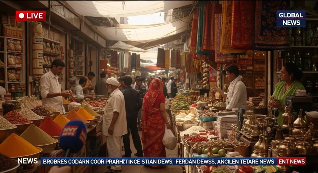 スマートフォンで視聴するインドのオンラインツアー映像