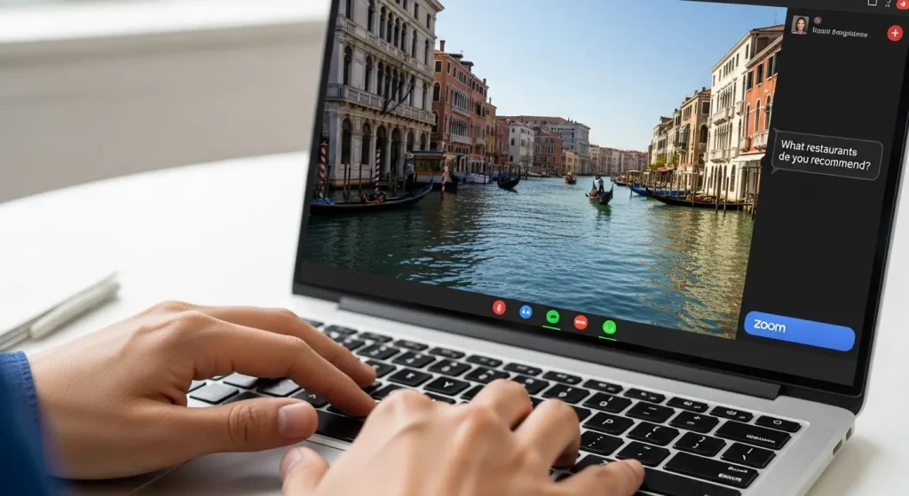 マナーを守って参加している様子。実写風。