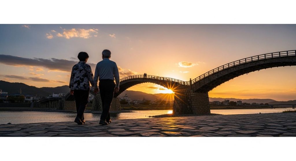 リハビリの成果を実感し、地元の観光地を楽しむ高齢者夫婦