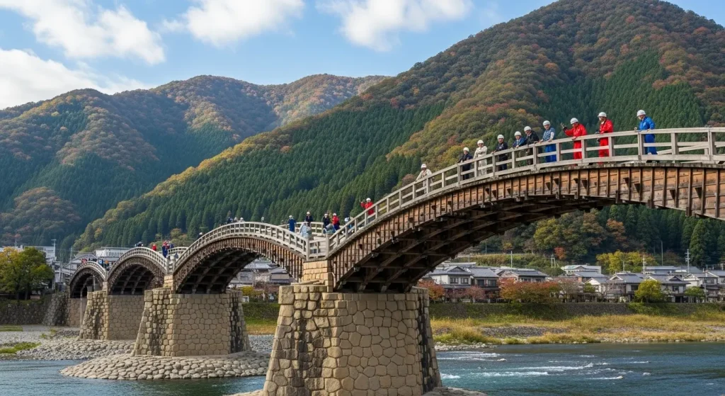 介護施設向けに山口県の観光名所を撮影する制作チーム