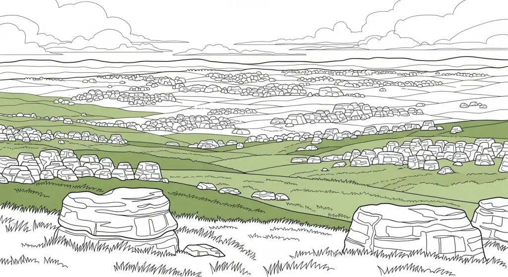 山口県美祢市の秋吉台の塗り絵