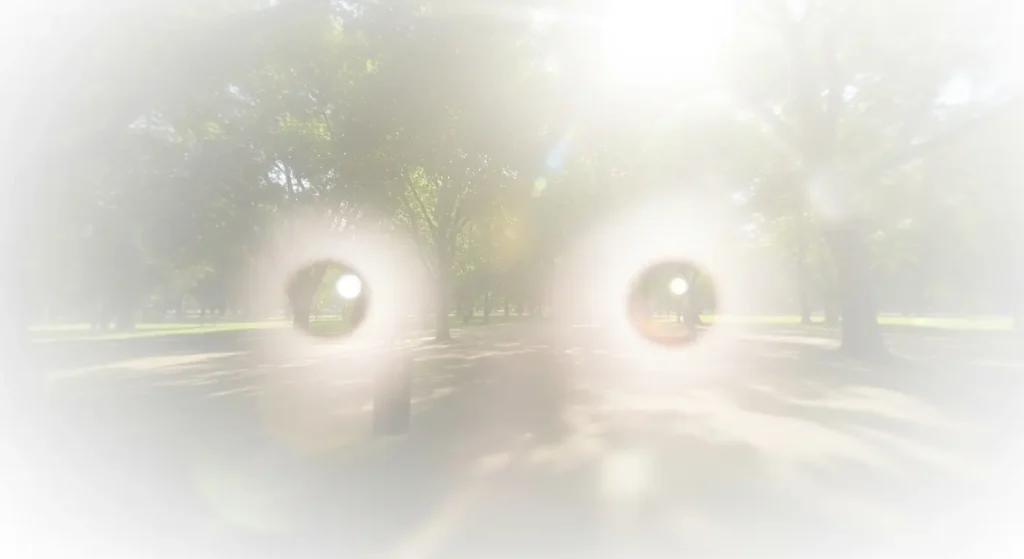 白内障による視界の濁りのシミュレーション