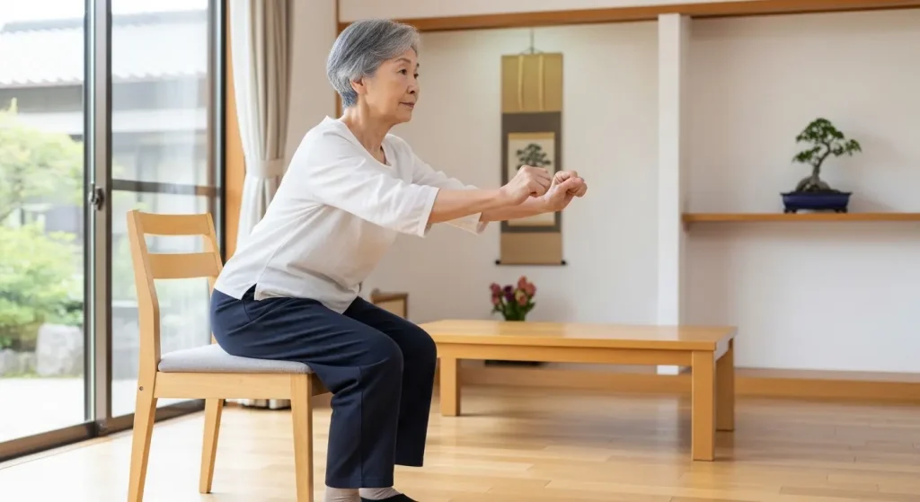 椅子サポート式のスクワット