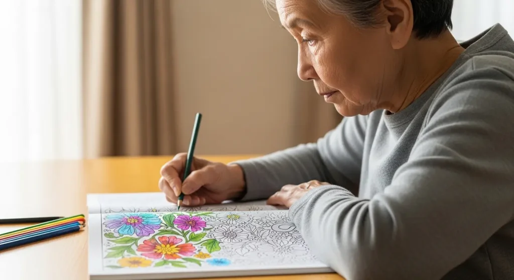 塗り絵に適した正しい姿勢