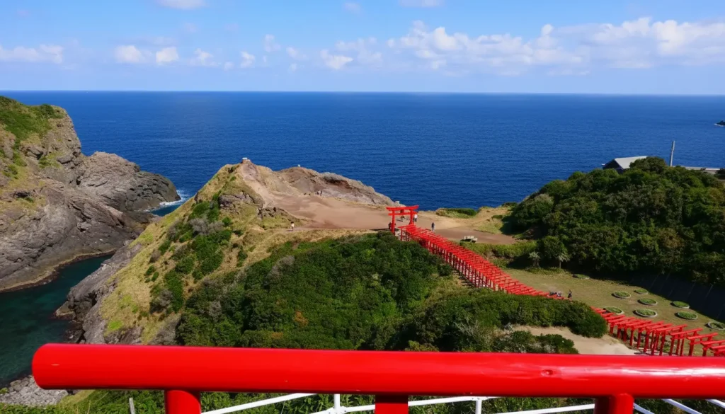 山口県長門市にある絶景神社、123基の赤い鳥居が並ぶ元乃隅神社
