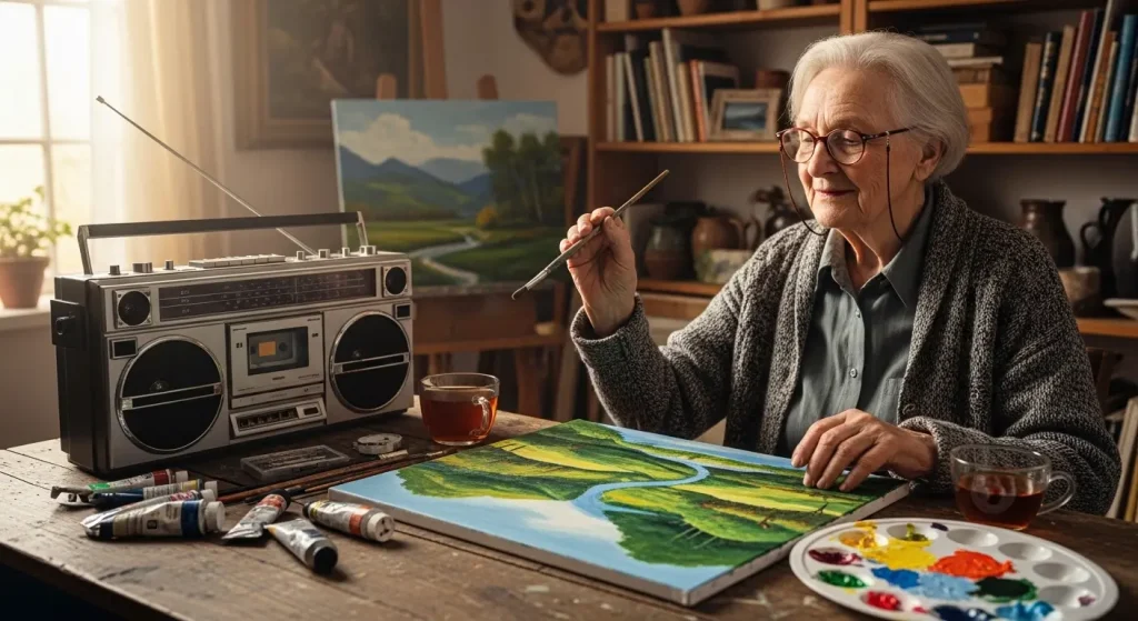 音楽を聴きながらリラックスして行う塗り絵