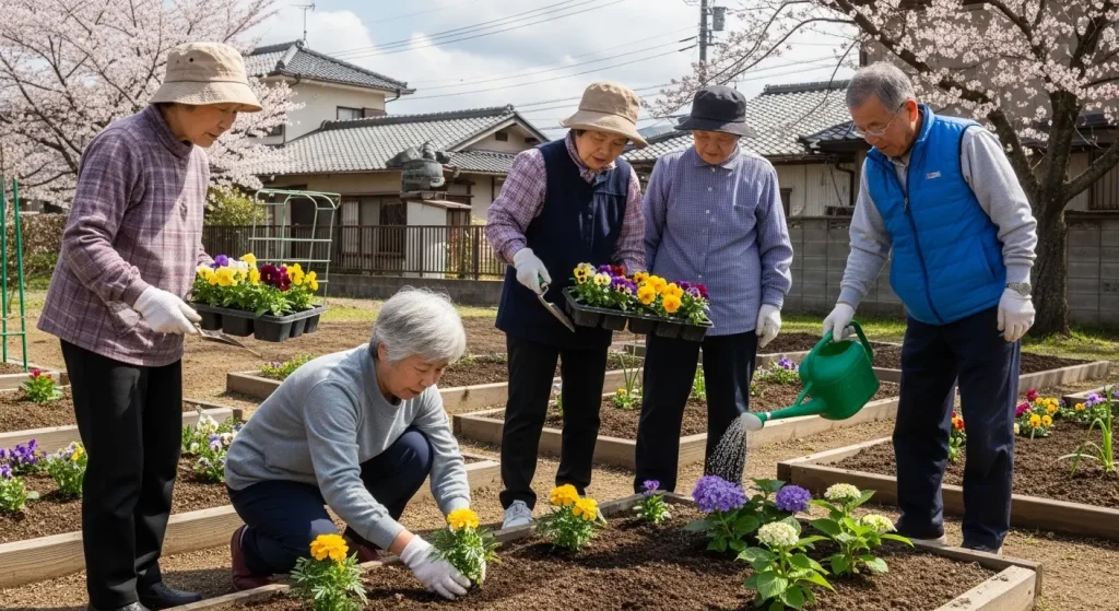 地域活動を通じて社会参加する高齢者