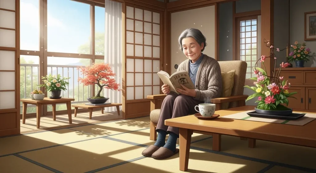 趣味の時間でストレスを解消する高齢者