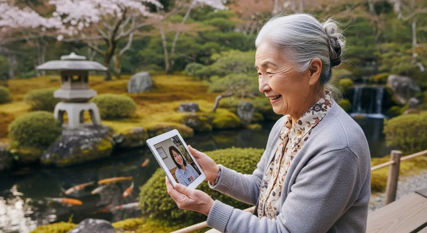 youtubeを楽しむ80代の女性