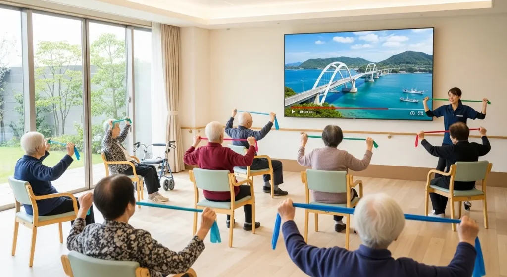 郷土の風景動画を活用したレクリエーション