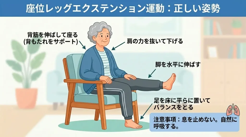 椅子に座りながら脚の筋肉を鍛える体操