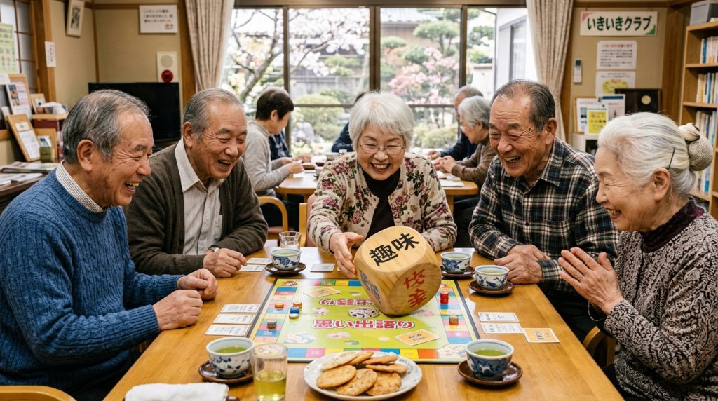 サイコロを使って思い出話を披露する会話ゲーム